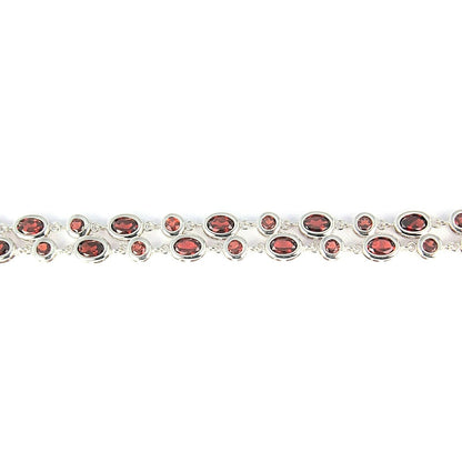 Garnet Bracelet REAL SOLID .925 STERLING SILVER 16.3 g