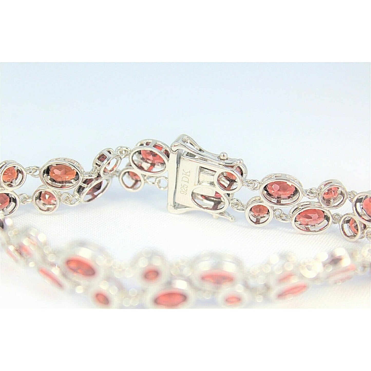 Garnet Bracelet REAL SOLID .925 STERLING SILVER 16.3 g