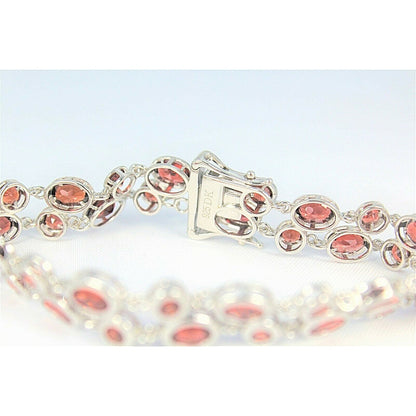 Garnet Bracelet REAL SOLID .925 STERLING SILVER 16.3 g