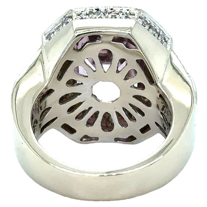 Kunzite & 1/3ctw Diamond 14K White Gold Ring 16.8g Size 7 (I1-3,G-I)
