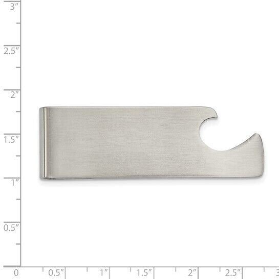 Chisel Stainless Steel Brushed Money Clip With Built-In Bottle Opener