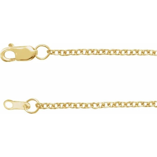 14K Yellow Gold-Filled 1.5mm Cable Chain 18" With Lobster Clasp