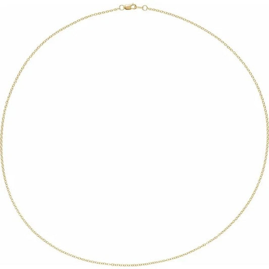 14K Yellow Gold-Filled 1.5mm Cable Chain 18" With Lobster Clasp