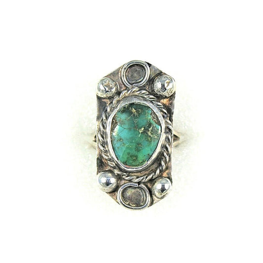 Vintage Turquoise Ring 7.9 g Real Solid Sterling Silver .925 Size 6