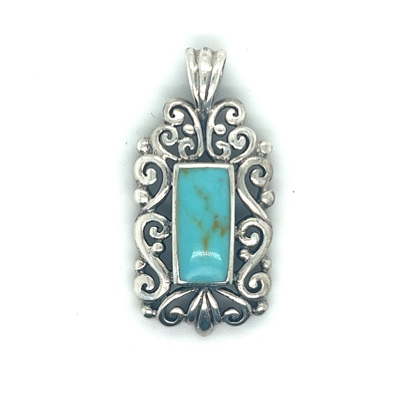 Sterling Silver Turquoise Pendant 9.6g  Vintage