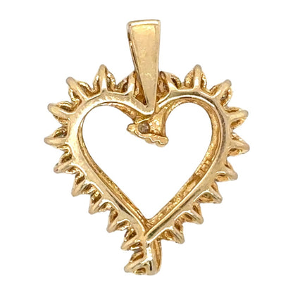 1/2ct Diamond Heart 10k Yellow Gold Pendant 3.0g