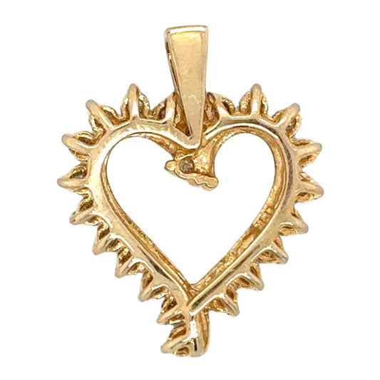 1/2ct Diamond Heart 10k Yellow Gold Pendant 3.0g
