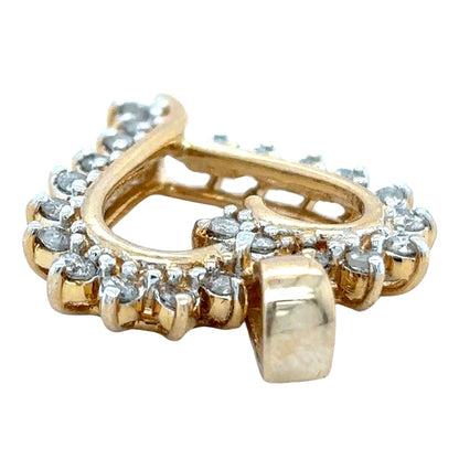 1/2ct Diamond Heart 10k Yellow Gold Pendant 3.0g