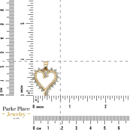 1/2ct Diamond Heart 10k Yellow Gold Pendant 3.0g