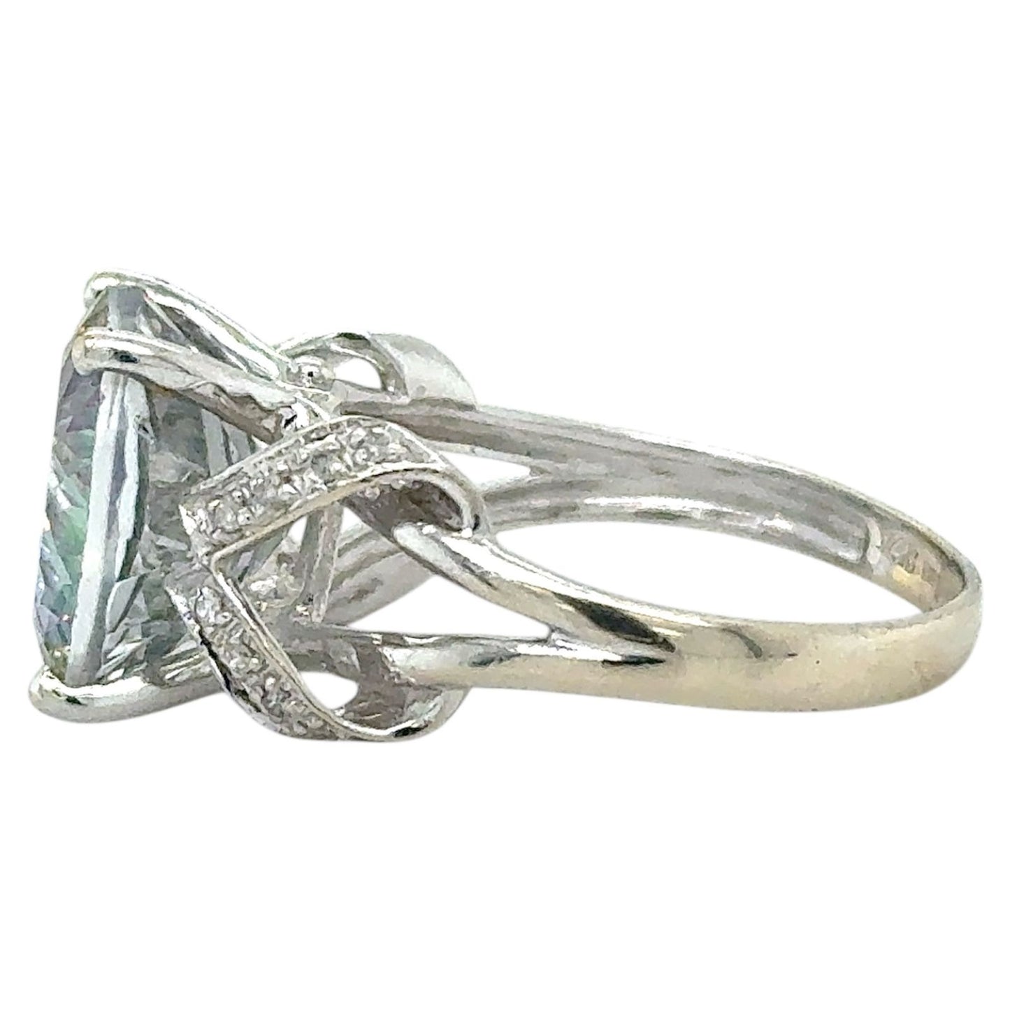 Mystic Topaz & Diamonds 14k White Gold Ring 4.5g Size 8.25
