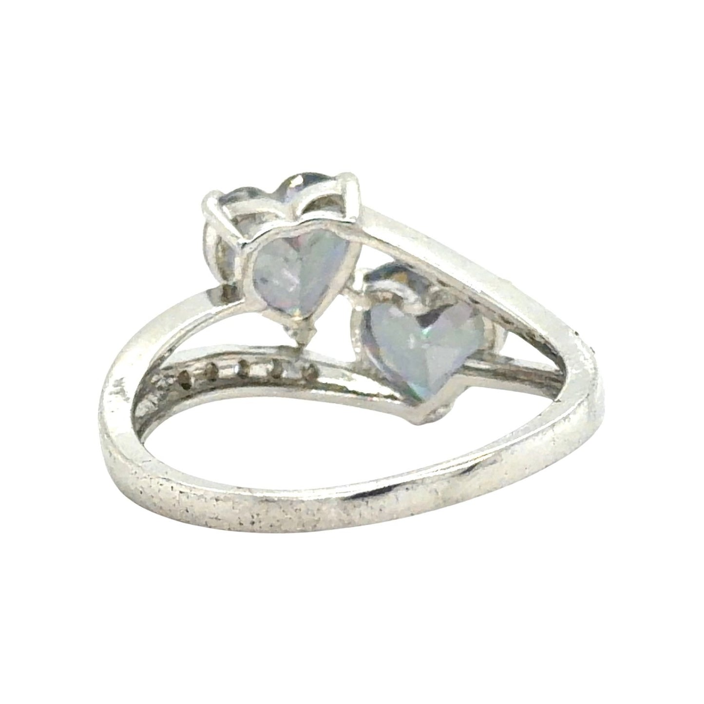 Colorful Heart Stones With Accent Cubic Zirconias Sterling Silver Ring Size 7