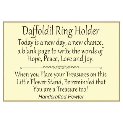 DAFFODIL Flower Pewter Ring Holder Jewelry Stand