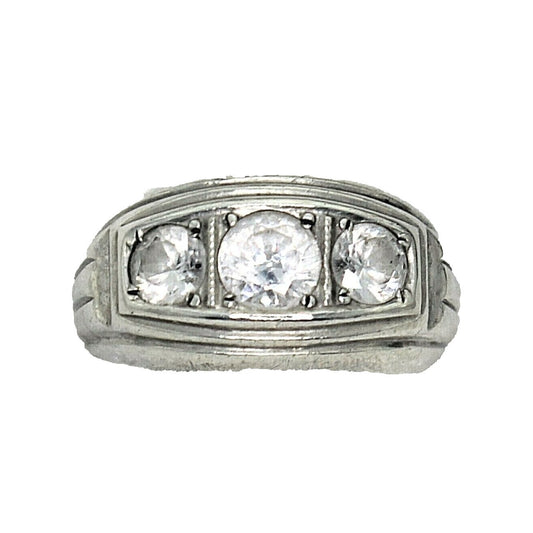 Sterling Silver Cubic Zirconia Band Ring 8.7g Size 7