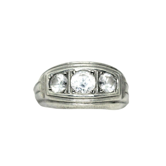 Sterling Silver Cubic Zirconia Band Ring 8.7g Size 7