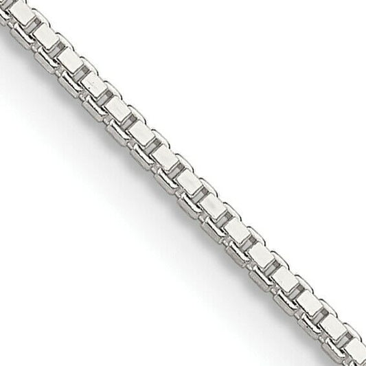 Sterling Silver 1.25mm Box Chain Necklace 18"