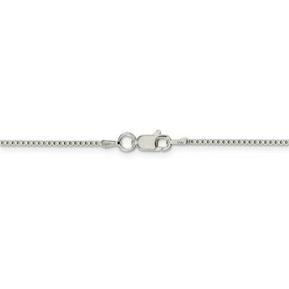 Sterling Silver 1.25mm Box Chain Necklace 18"