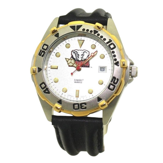 UNIVERSITY OF ALABAMA ELE ALL STARS MENS WATCH BLACK PADDED LEATHER STRAP