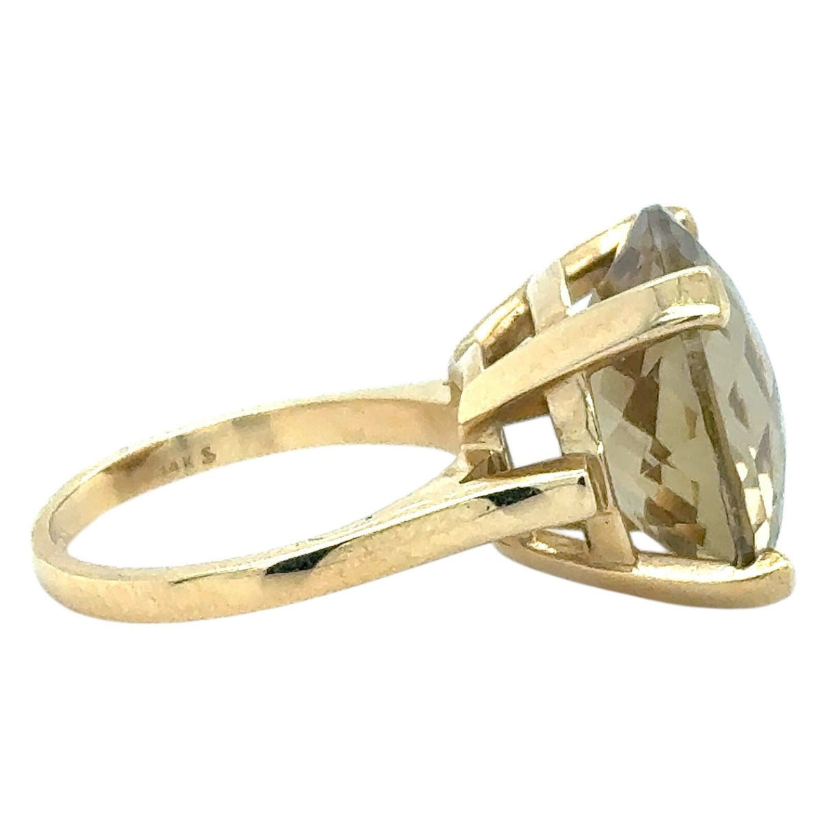 Topaz Solitaire 14k Yellow Gold Ring 7.7g Size 6.5