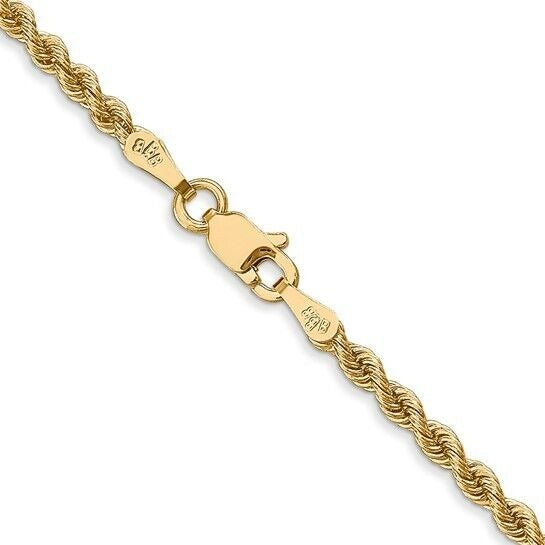 2.5mm Diamond Cut Rope 18" Chain 10k Yellow Gold