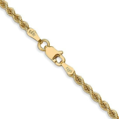 2.5mm Diamond Cut Rope 18" Chain 10k Yellow Gold