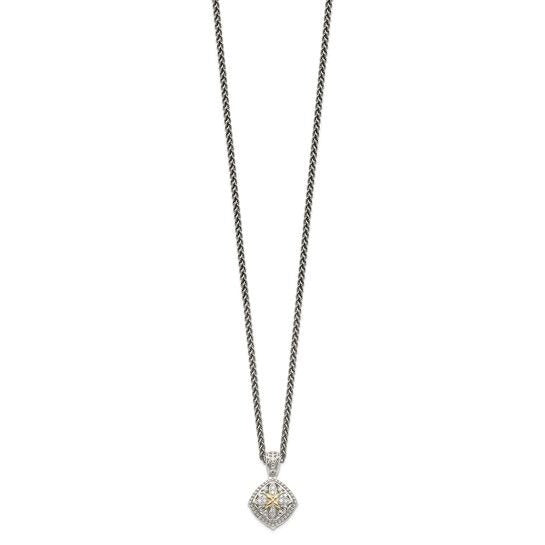 Shey Couture Sterling Silver with 14K Accent 18 Inch Diamond Necklace