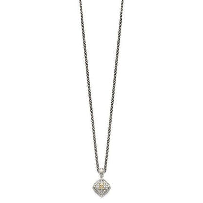 Shey Couture Sterling Silver with 14K Accent 18 Inch Diamond Necklace