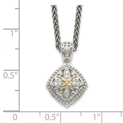 Shey Couture Sterling Silver with 14K Accent 18 Inch Diamond Necklace