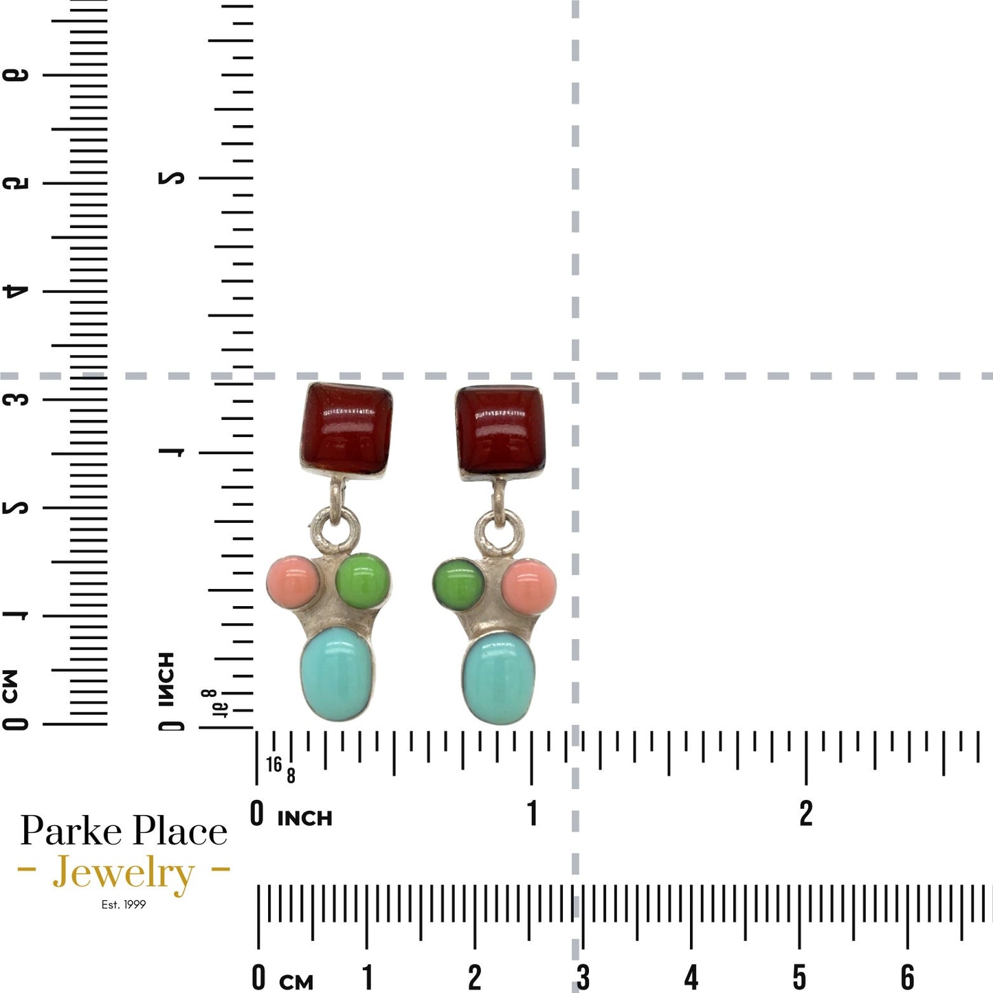 .925 Sterling Silver Multi-Stone Dangle Earrings 8.5g