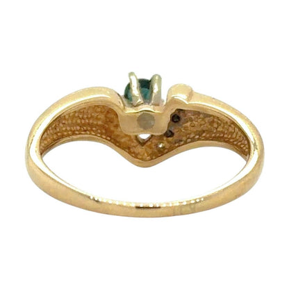 Sapphire & Diamond 14k Yellow Gold Ring 2.9g Size 6.75