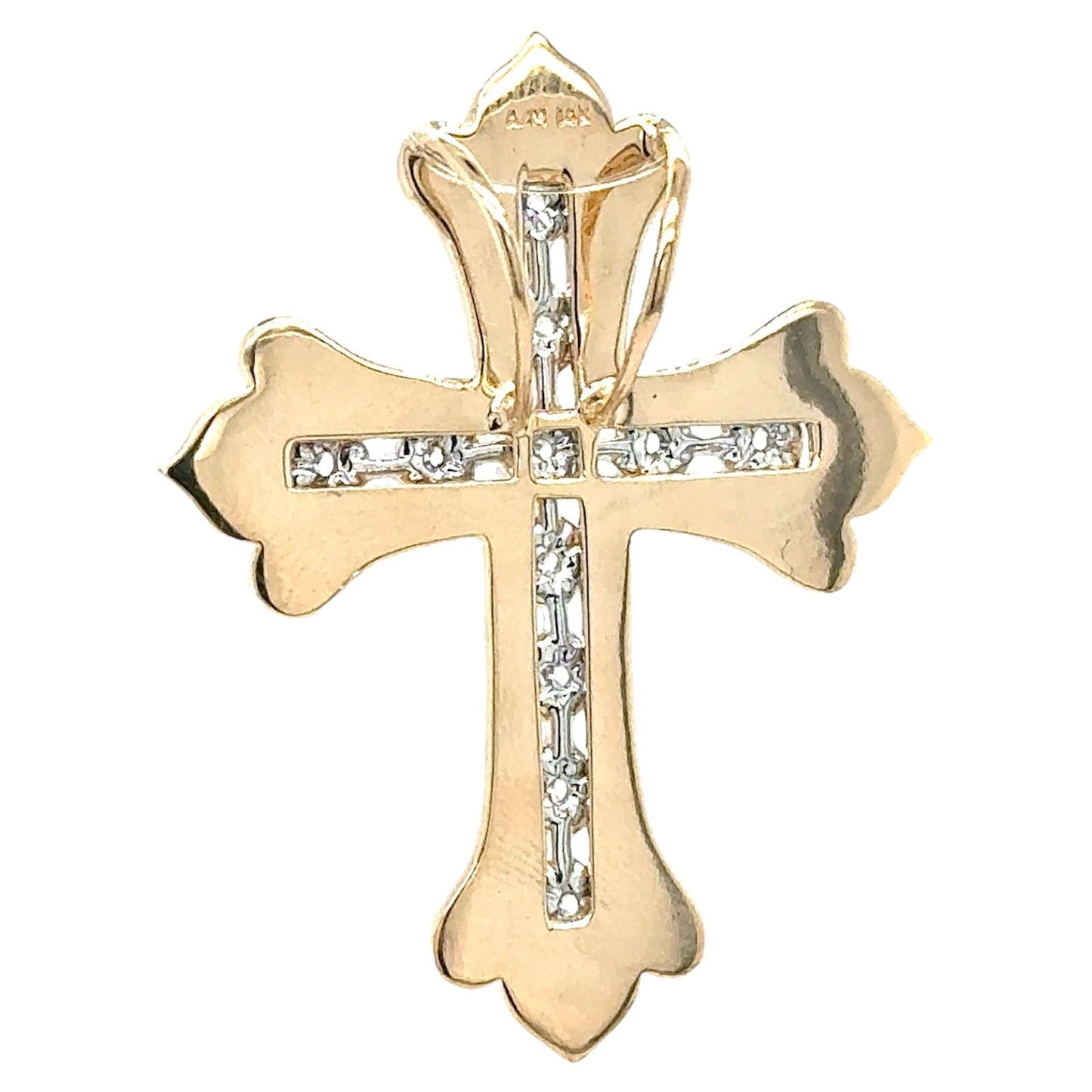1/2ctw Diamond 14k Yellow Gold Large Cross Pendant 11.3g (SI2-I1, G-I)