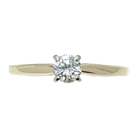 Elegant 1/4ct Diamond Solitaire Engagement Ring 14K Yellow Gold SI2 Clarity Size 6