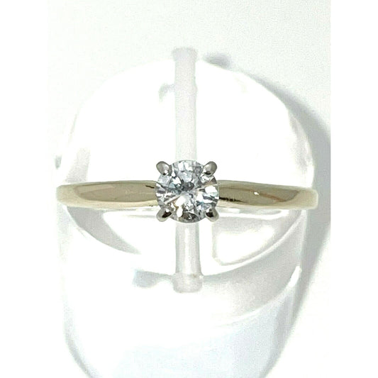Elegant 1/4ct Diamond Solitaire Engagement Ring 14K Yellow Gold SI2 Clarity Size 6
