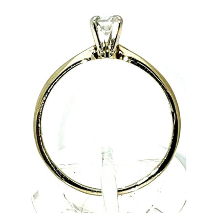 Elegant 1/4ct Diamond Solitaire Engagement Ring 14K Yellow Gold SI2 Clarity Size 6