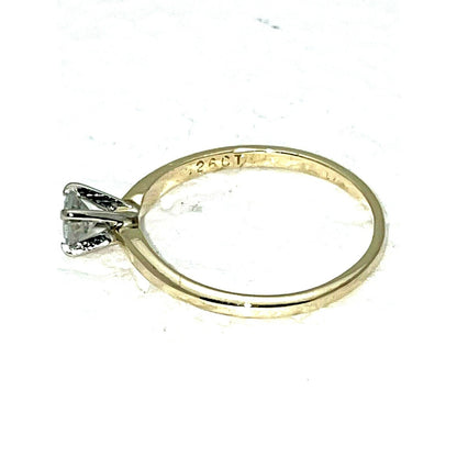 Elegant 1/4ct Diamond Solitaire Engagement Ring 14K Yellow Gold SI2 Clarity Size 6