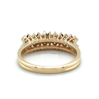 3/4ct Ruby & Diamond 14K Yellow Gold Ring 3.2g Size 6.75