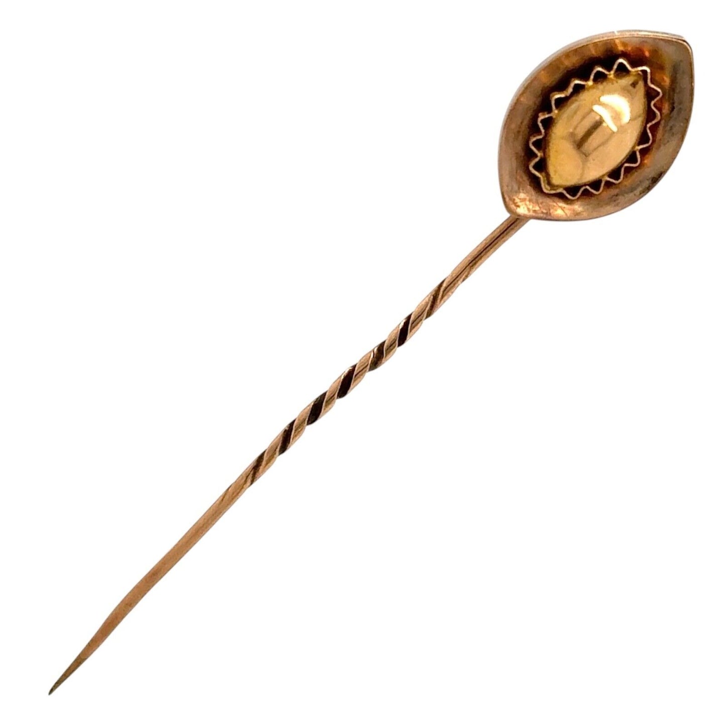 Vintage 10K Yellow Gold Twisted Stick Pin 2.7g Elegant Design