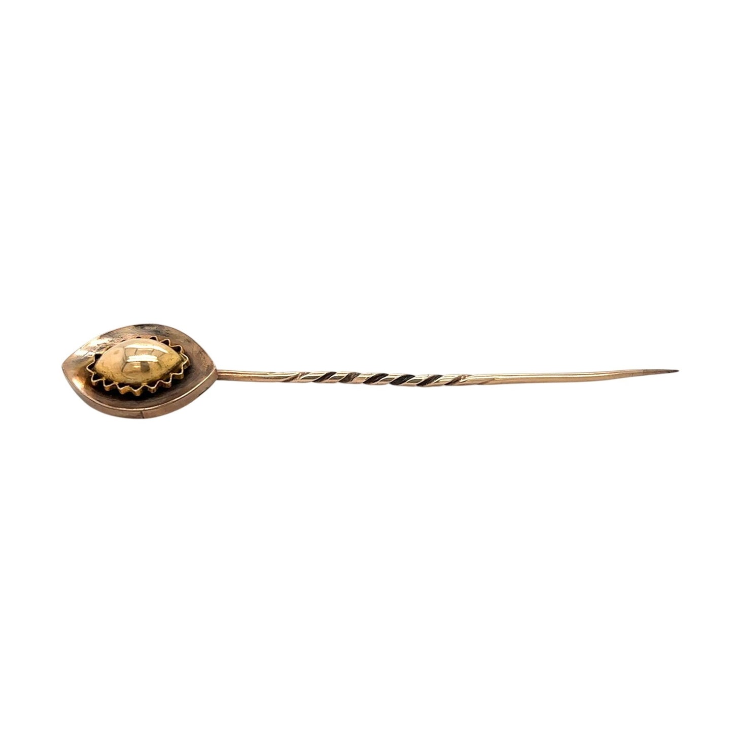 Vintage 10K Yellow Gold Twisted Stick Pin 2.7g Elegant Design