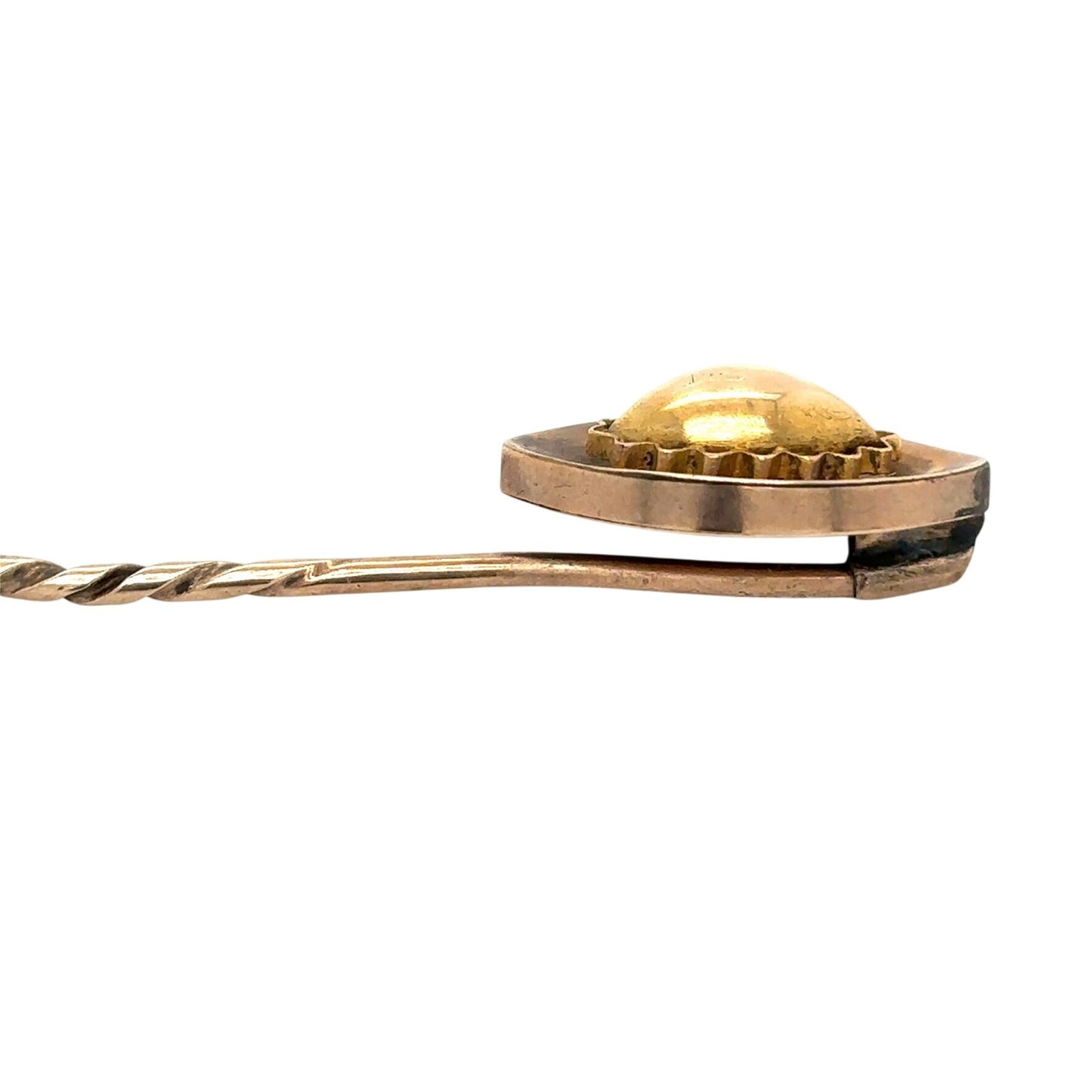 Vintage 10K Yellow Gold Twisted Stick Pin 2.7g Elegant Design