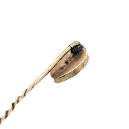 Vintage 10K Yellow Gold Twisted Stick Pin 2.7g Elegant Design