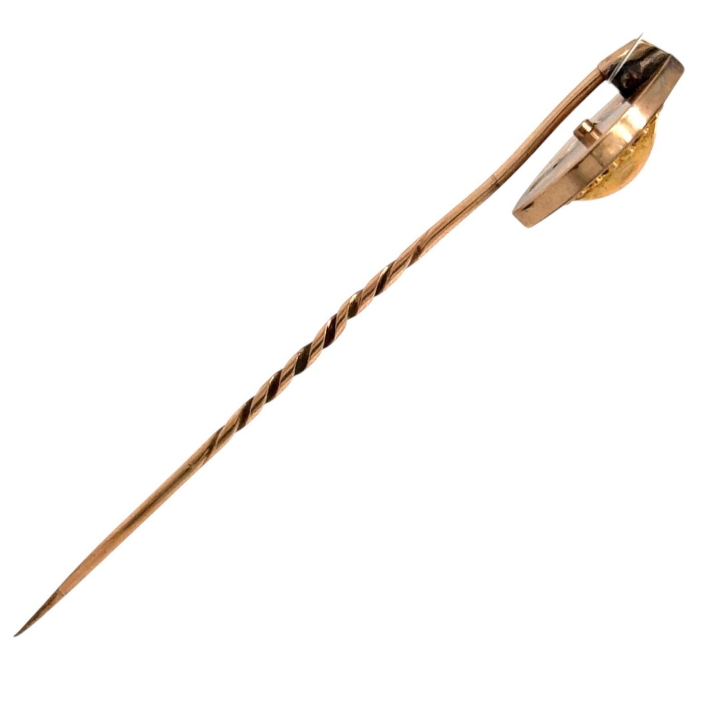 Vintage 10K Yellow Gold Twisted Stick Pin 2.7g Elegant Design