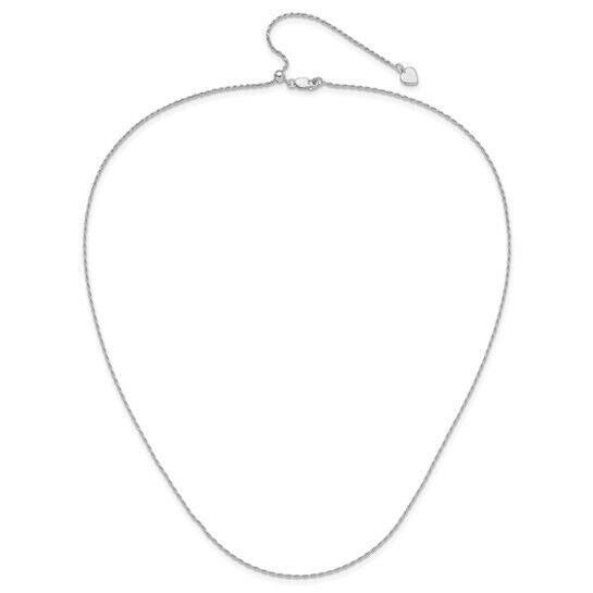Sterling Silver 925 Adjustable 1.2mm Diamond Cut Rope Chain Necklace 30in