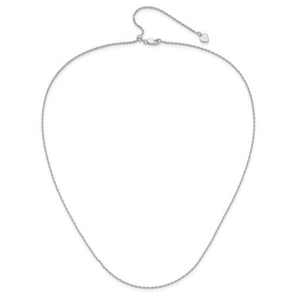 Sterling Silver 925 Adjustable 1.2mm Diamond Cut Rope Chain Necklace 30in