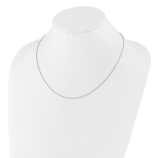 Sterling Silver 925 Adjustable 1.2mm Diamond Cut Rope Chain Necklace 30in