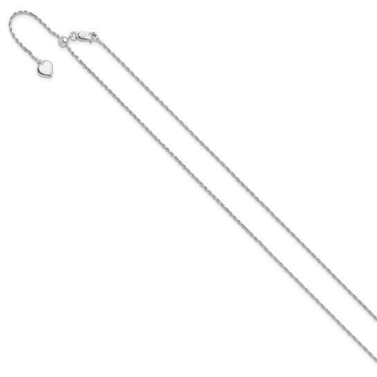 Sterling Silver 925 Adjustable 1.2mm Diamond Cut Rope Chain Necklace 30in