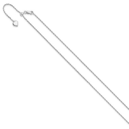 Sterling Silver 925 Adjustable 1.2mm Diamond Cut Rope Chain Necklace 30in