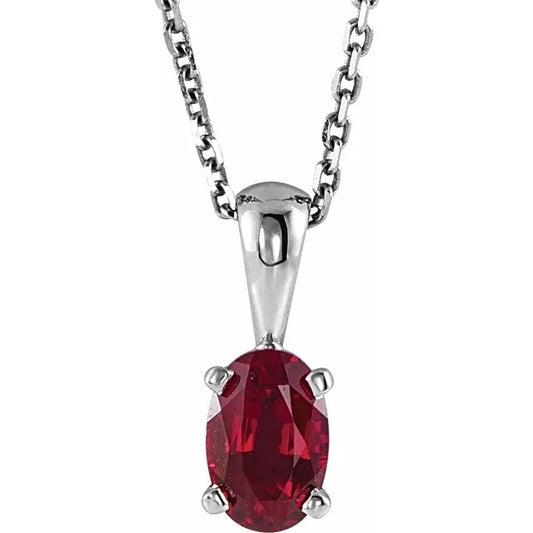 January Birthstone Natural Mozambique Garnet 16-18" Necklace .925 Sterling Silver
