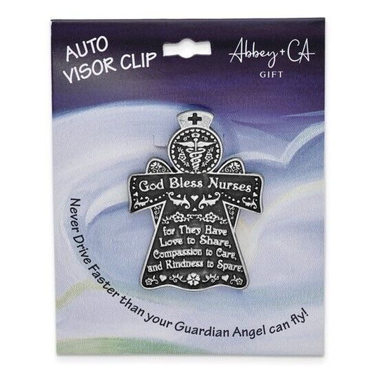 GOD BLESS NURSES Angel Visor Clip