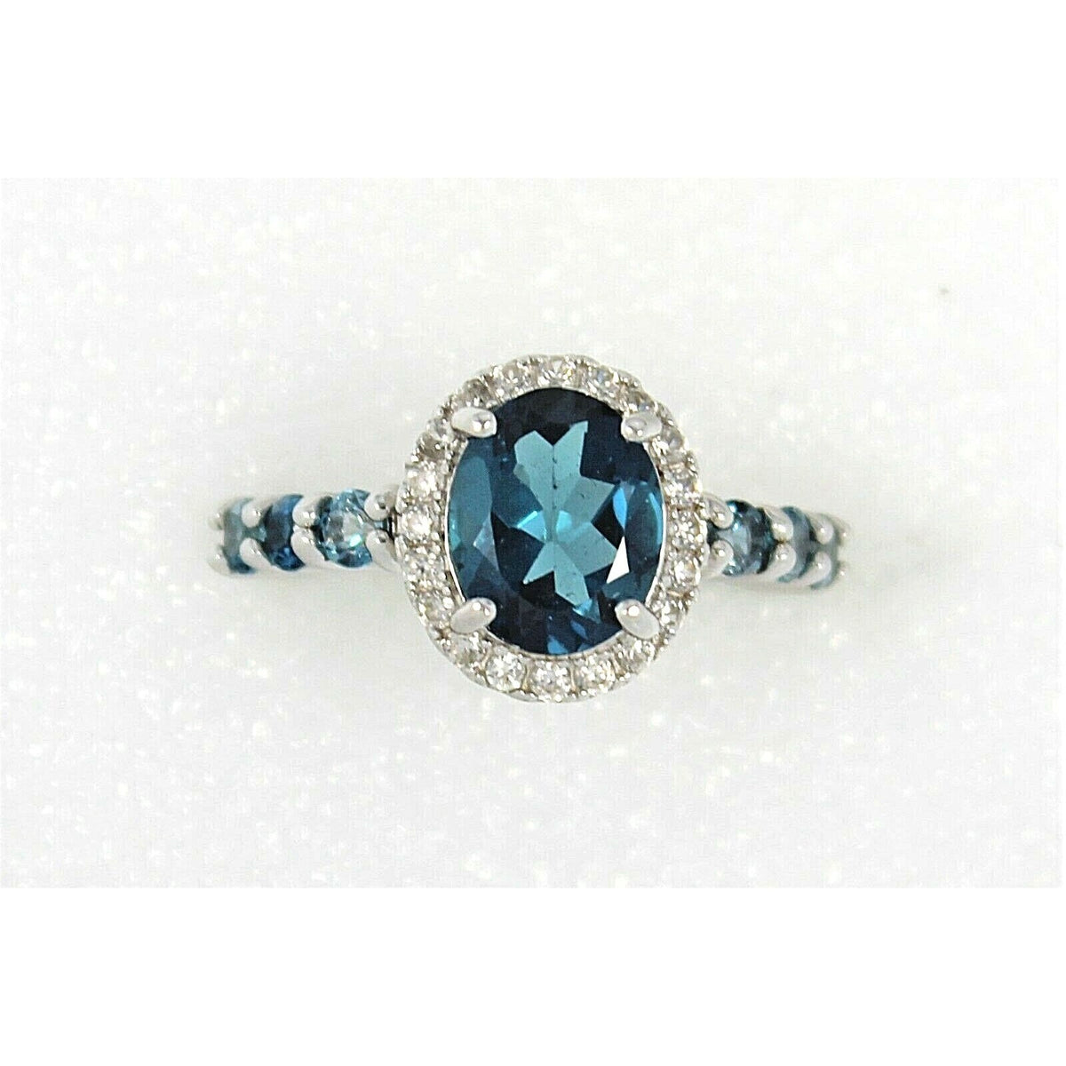 Topaz & Cubic Zirconia Cocktail Ring  .925 Sterling Silver 4.9g Size 7