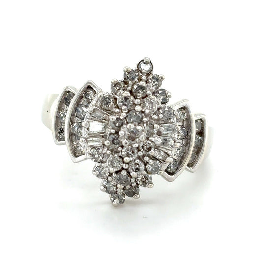 10K White Gold 1/2 ctw Diamond Ring 5.0g Size 8