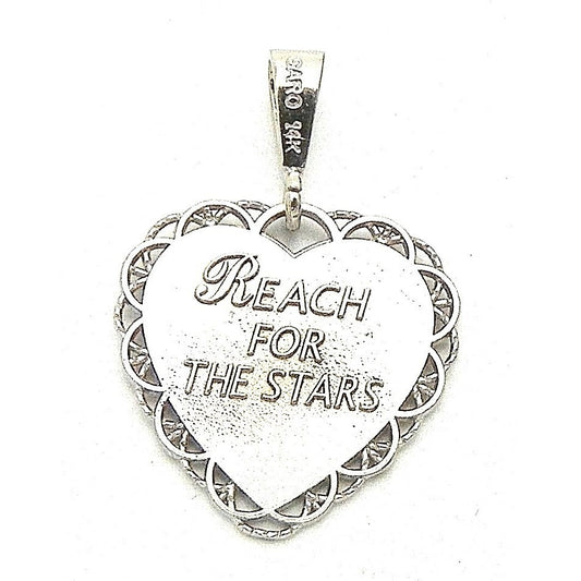 Sweet 16 Heart Pendant REAL SOLID 14k White GOLD 3.0 g